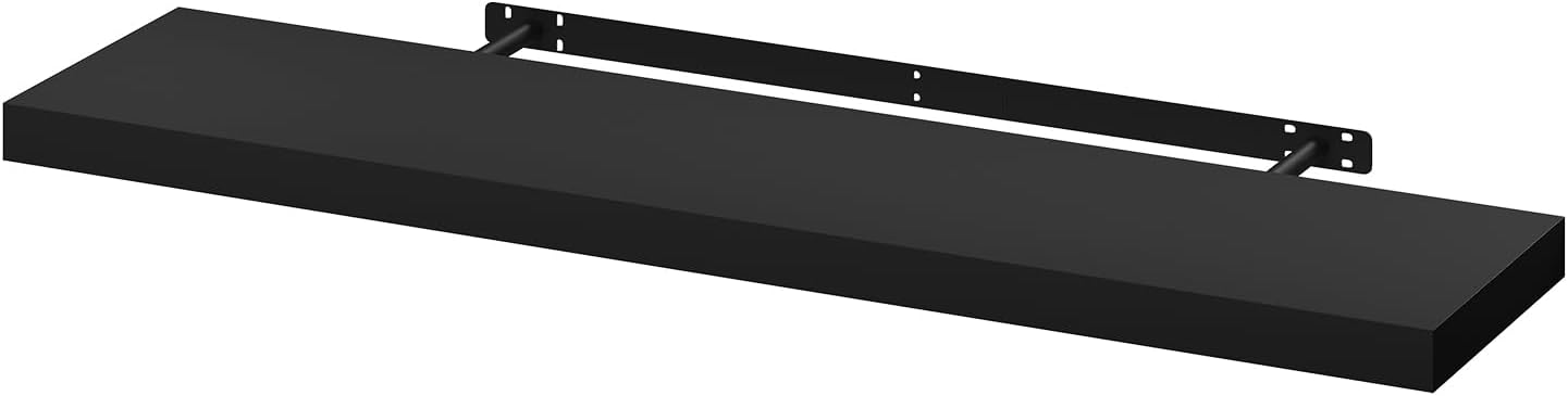 Woltu Étagère murale flottante 100x22.9x3.8 cm - Étagère murale moderne en MDF - Noir