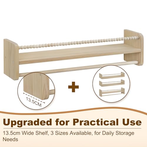 Woltu Montessori Étagères murales pour la chambre d'enfant 60 cm Bois naturel Lot de 3