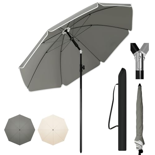 Woltu Parasol Parasol de balcon - Résistant aux UV et imperméable - Hauteur et angle réglables - Rond