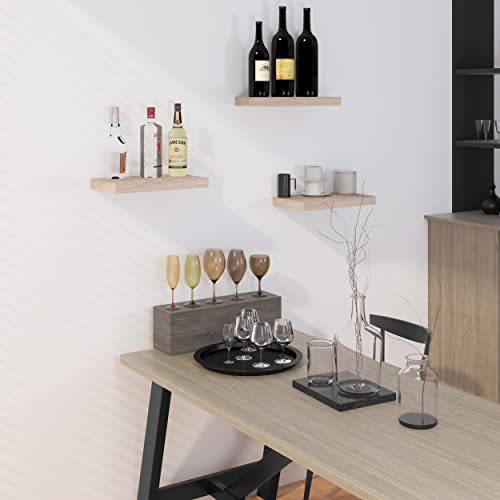 Eugad Wall Shelf 0079QJ - Etagère murale flottante robuste - Chêne Sonoma - 25 cm