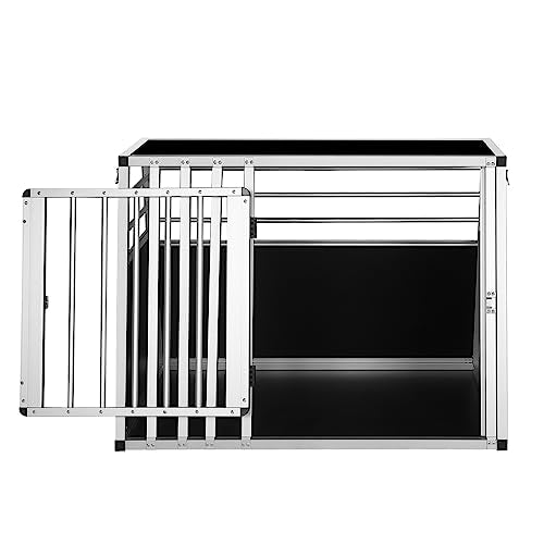 Boîte de transport pour chien Eugad Boîte de transport en aluminium pour chiens de taille moyenne - Gris - 92 x 66 x 65 cm