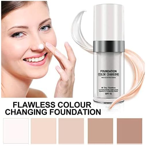 Fond de teint Faas TLM - Fond de teint changeant - S'adapte au teint - Hydratant et hypoallergénique - Tenue 24 heures - Waterproof - Maquillage Ultra HD - Facteur de protection solaire 15