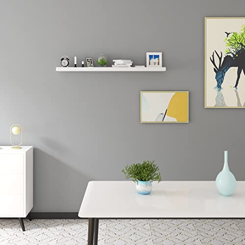 Woltu Volato Étagère murale flottante Blanc brillant 70 x 23 x 3,8 cm