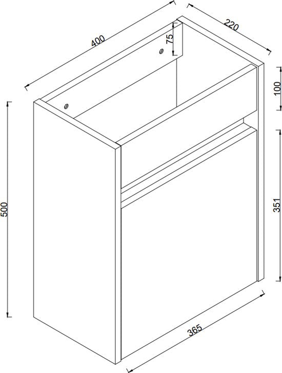 VDD – Meuble de salle de bains – Meuble de salle de bains sans lavabo – Meuble de salle de bains en chêne – Meuble-lavabo – Meuble-lavabo