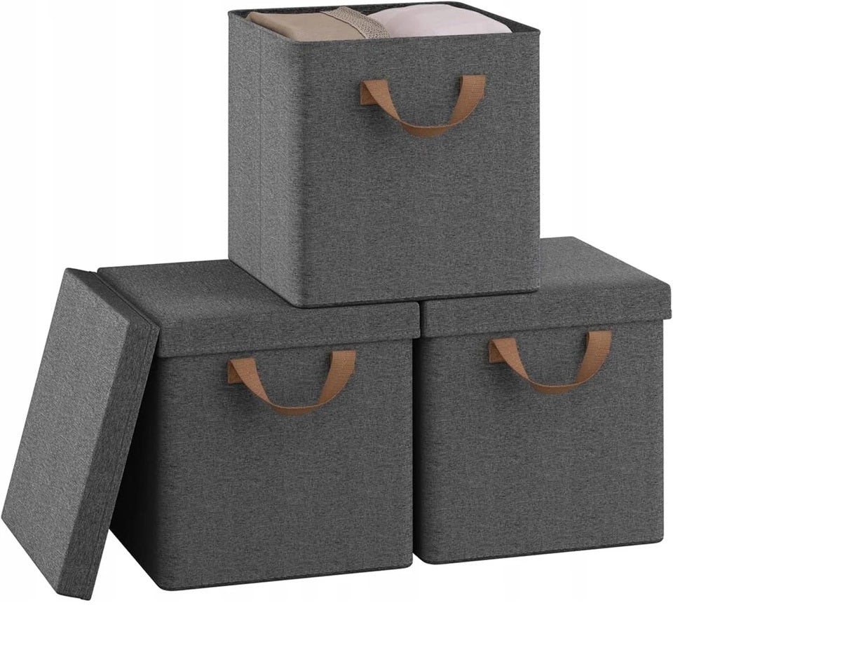 Lot de 3 boîtes de rangement WOLTU - 29 x 29 x 29 cm