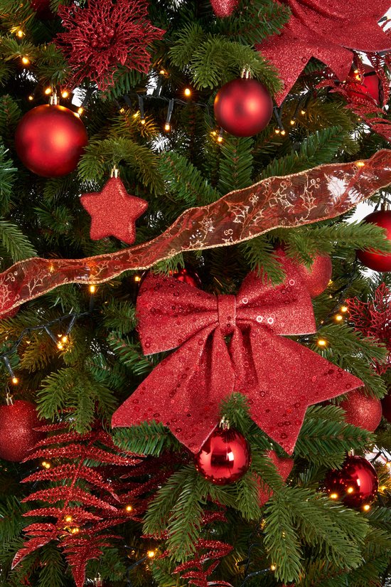 Set de décoration de sapin de Noël House of Seasons - 100 pièces - Rouge