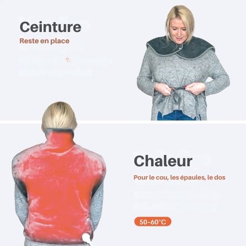 Oreiller chauffant - Lifeproducts - Oreiller électrique avec 9 niveaux de chaleur - Tapis chauffant électrique - Chauffe le cou, les épaules et le bas du dos - 100W