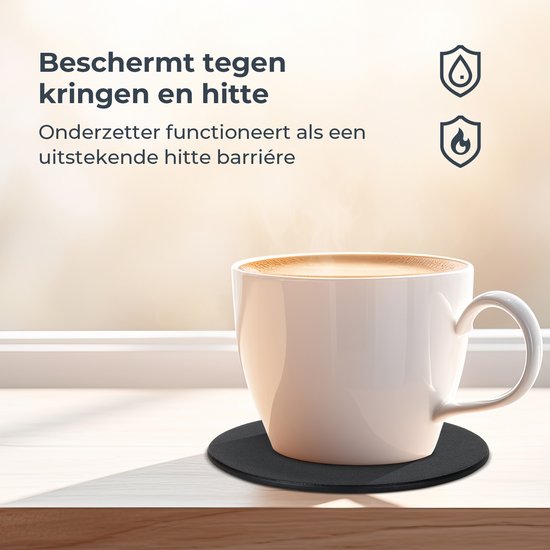 Castagnola Sous-verres en faux cuir - Sous-verres pour verres - Sous-verres design avec support - Sous-verres en cuir - Cuir - Lot de 10 - Noir