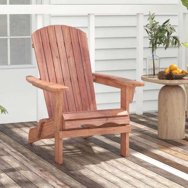 Coast Garden Chair Adirondack - Lot de 2 - Max. 180 kg - 89 x 71 x 94 cm - Marron