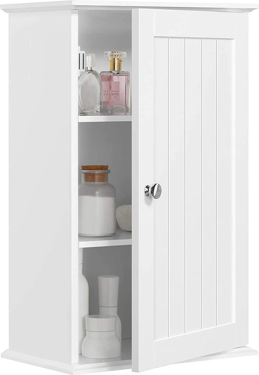 Yaheetech - Armoire de salle de bain Armoire murale - 35 x 21 x 55 cm - Comprend deux étagères réglables, un revêtement hydrofuge et une construction en MDF E1 - Pour la salle de bain et la cuisine - Bois blanc