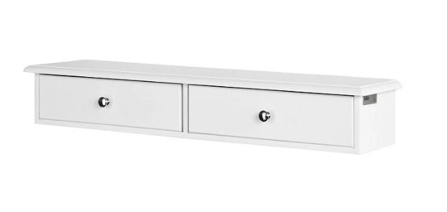 SoBuy Armoire murale - 2 tiroirs - 64 x 15 x 10 cm - Blanc