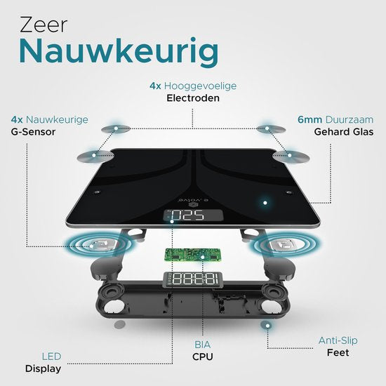e.volve Scales Pèse-personne numérique - Noir - EV01578