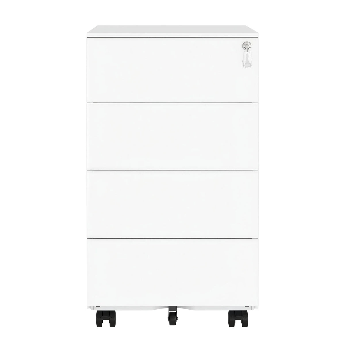 JOYFURNOS Armoire d'archivage mobile blanc nuage, 4 tiroirs, verrouillable, 39 x 45 x 69,3 cm