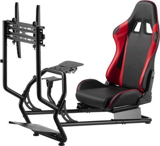 DMV Gaming - Siège de course - Simulateur de cockpit - Entièrement réglable - Avec support d'écran - Utilisable avec le siège de course