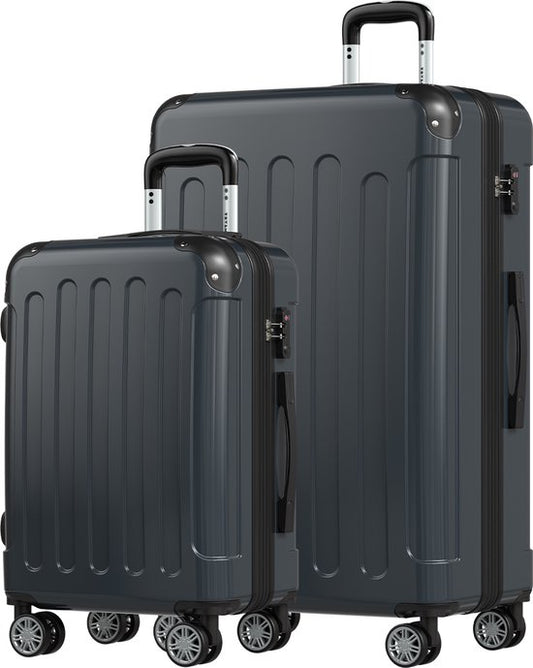 TRVLMORE Set de valises - 2 pièces - 45L Hand Luggage + 115L Spacious Luggage - TSA Lock - Lightweight - Travel Suitcase Set - Dark Grey