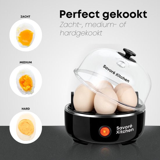 Savoré Kitchen 3-in-1 Poule à oeufs 7 oeufs - électrique - Poule à oeufs avec minuterie - noir