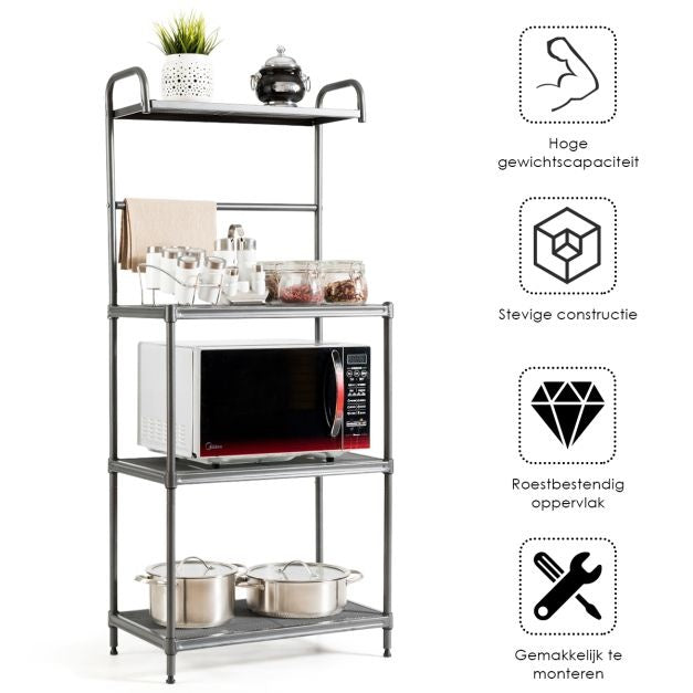 Coast Kitchen Rack - 4 étagères - Gris