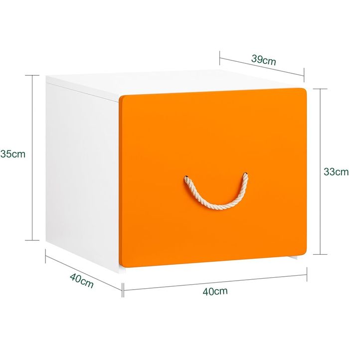 SoBuy - Coffre à jouets - blanc avec jaune - 40x40x35 cm