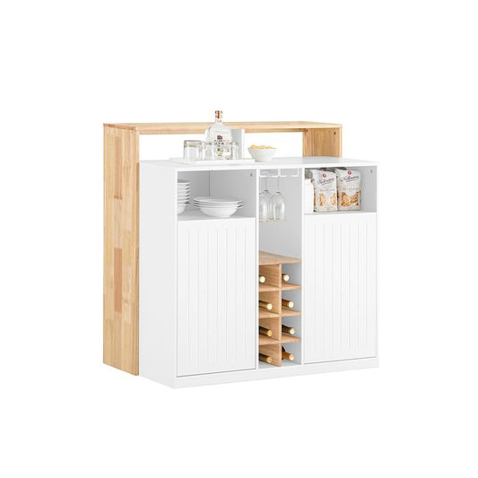 Sobuy Ilot de cuisine avec table intégrée - Blanc - 102x60x105 cm