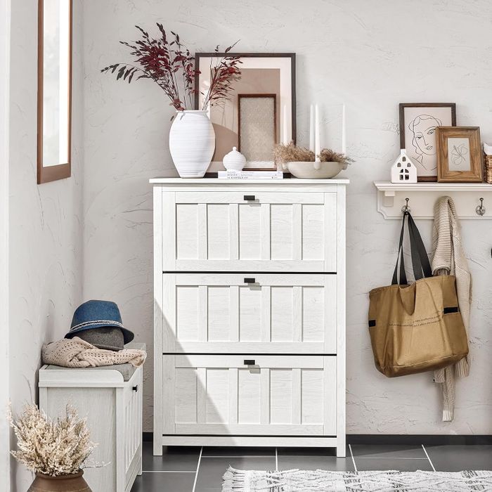 Sobuy meuble à chaussures - Blanc Vintage - 80x30x111 cm