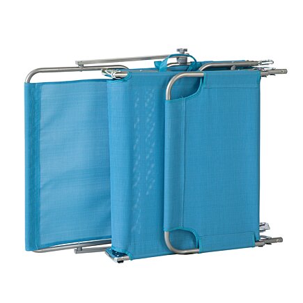 Chaise longue set de 2, SoBuy, Coussin amovible, Toit ouvrant réglable, Bleu