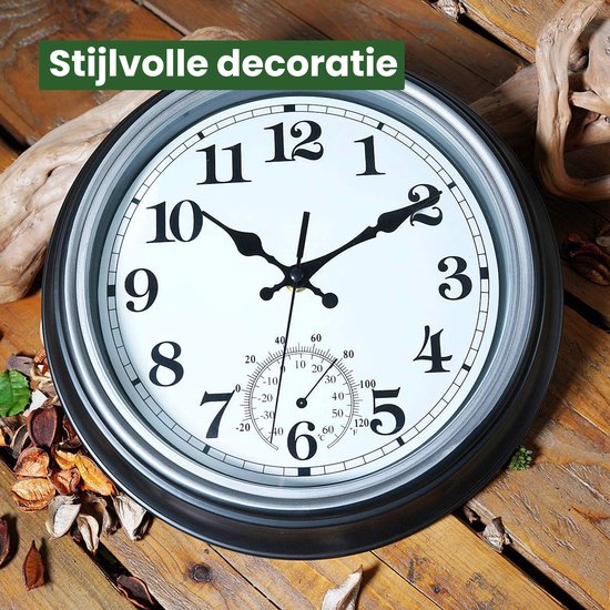 Horloge d'extérieur - Etanche - Horloge de jardin - Horloge rétro - Horloge de gare double face - Horloge murale