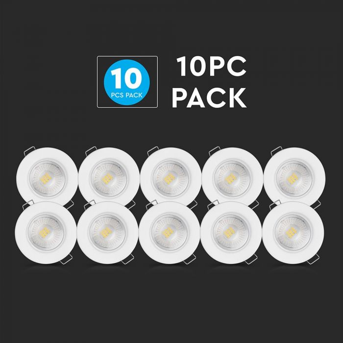Spot encastré 5W, ignifugé / Puce SAMSUNG / Couleur : 4000K / Blanc / Emballage : 10 pcs.