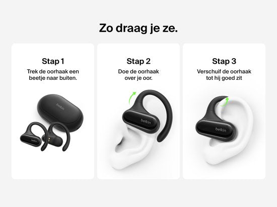 Belkin SoundForm ClearFit - Écouteurs de sport ouverts sans fil - Noir