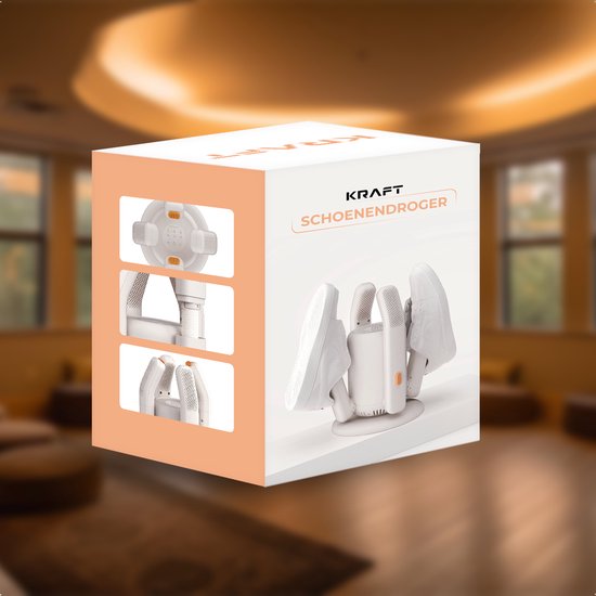KRAFT Shoe Dryer Pro XL - Séchage de 2 paires de chaussures - Stérilisation UV - Désodorisant au sel de rose - Rafraîchisseur de chaussures - 2 tuyaux pour chaussures longues - Séchoir à chaussures bottes
