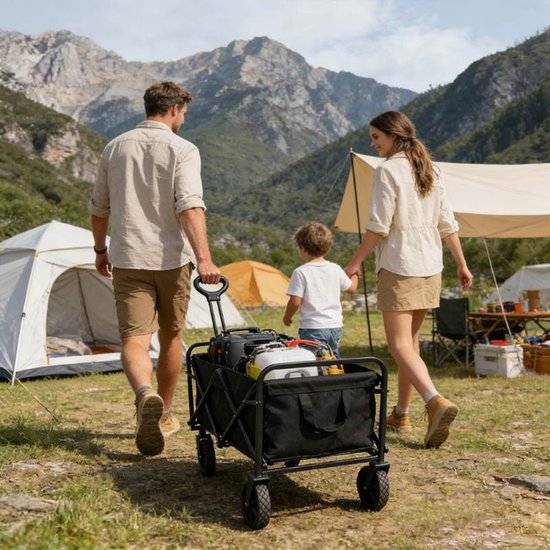 Ceruzo Chariot de plage 60 L – Pliable – Chariot de transport – Camping, plage – 20 kg max.