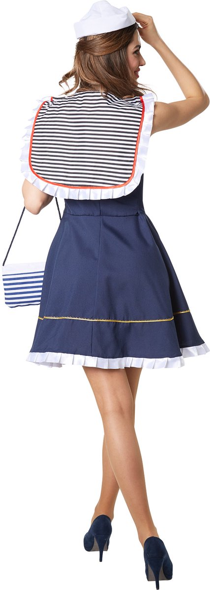 Dressforfun - Costume Femme Castle Lady - Robe longue en satin et velours avec broderies dorées et coiffe - Taille M