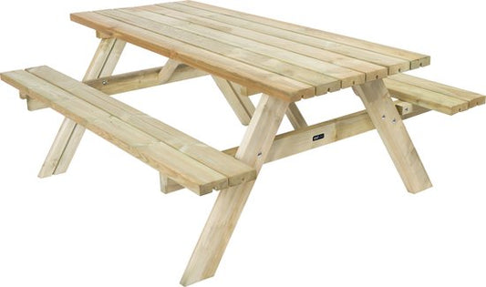 Table de pique-nique en bois AXI Julie, modèle classique, 177 x 154 cm - Naturel