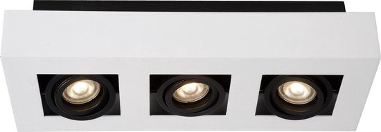 Lucide XIRAX - Spot de plafond (lampe de plafond) - LED « Dim to warm » - GU10 - 3 x 5 W 2200 K/3000 K - Blanc