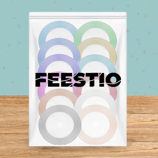 Feestio Satin Ribbon Set - 22 Colours Ribbons - Gift Ribbon - Ribbon - Decorative Ribbon - Ribbon