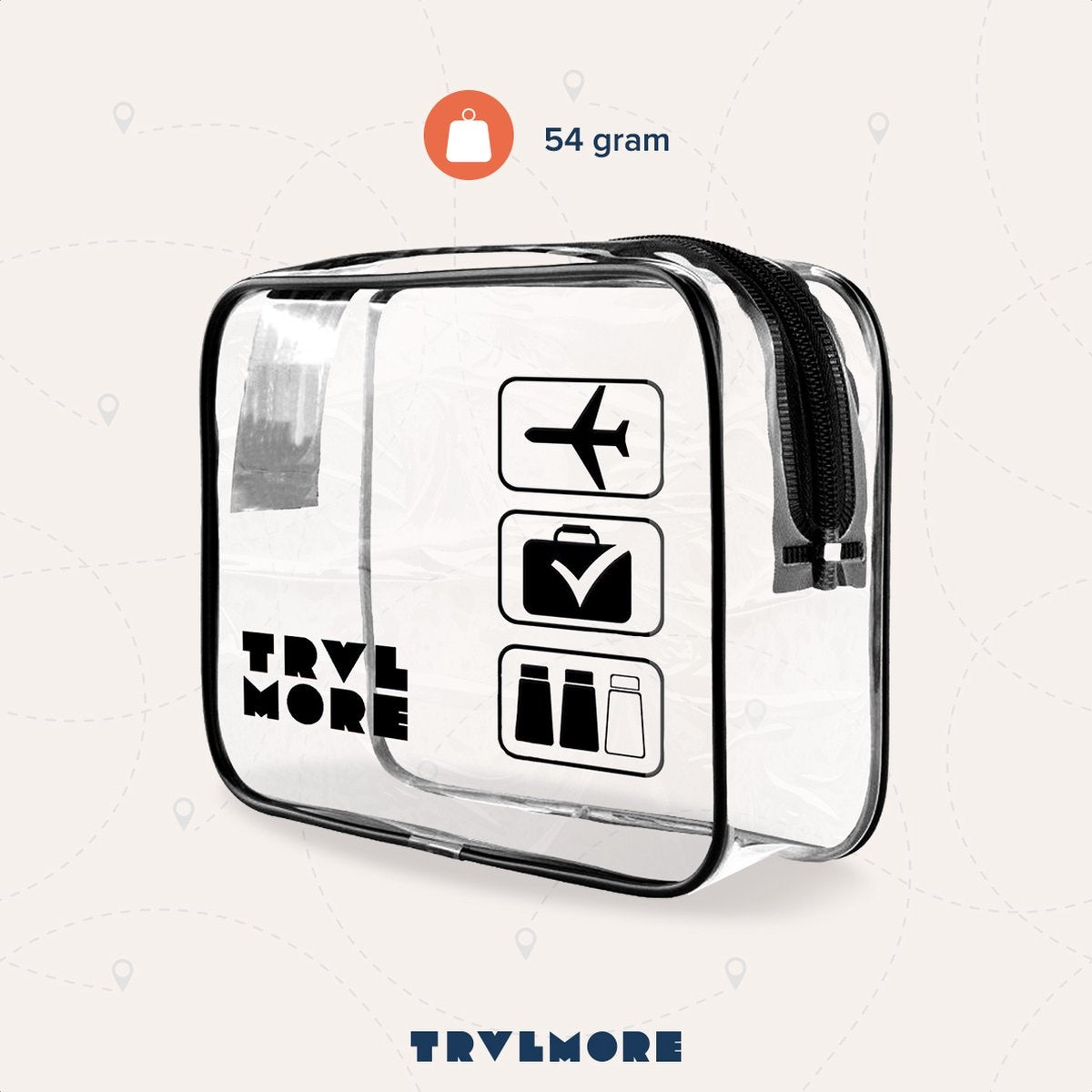 TRVLMORE Trousse de toilette transparente - Noir/Transparent