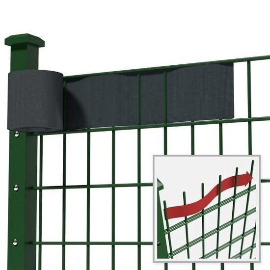 tectake® - Film de confidentialité pour clôture/écran de jardin - 35 mètres - 19 cm de haut - anthracite - 401863