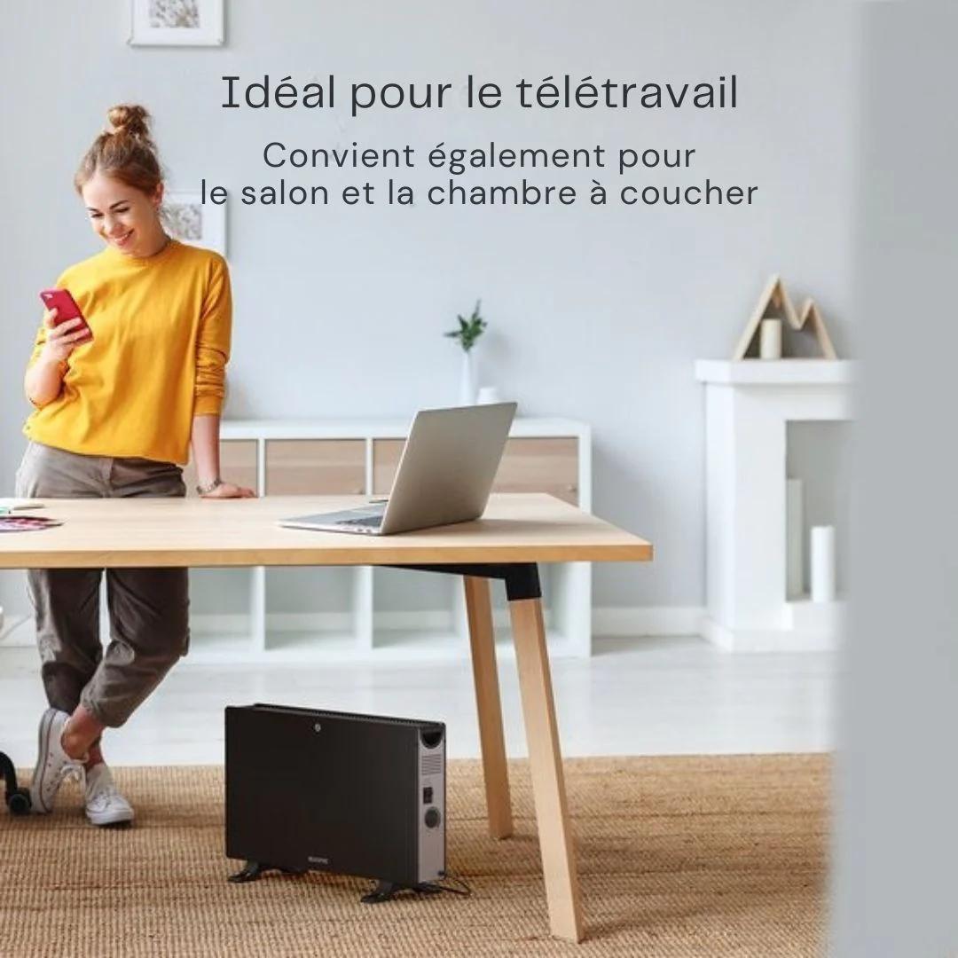 Auronic Radiateur - 2000W - Chauffage électrique - Chambre, salon ou maison - Noir