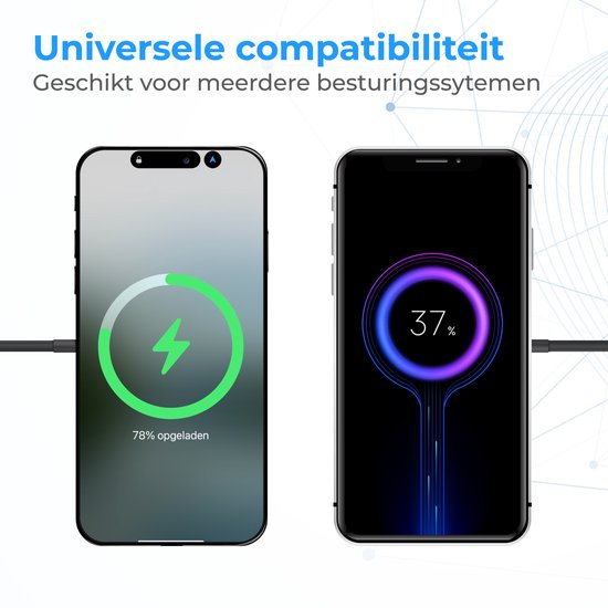 Chargeur sans fil Nuvance 15 W - Chargeur sans fil - Compatible MagSafe - USB-C - Chargeur rapide - Chargeur sans fil - Noir
