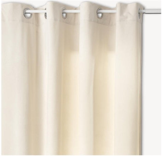 Rideau Atmosphera Lilou - L 260 x l 140 cm - blanc ivoire - polyester - avec anneaux