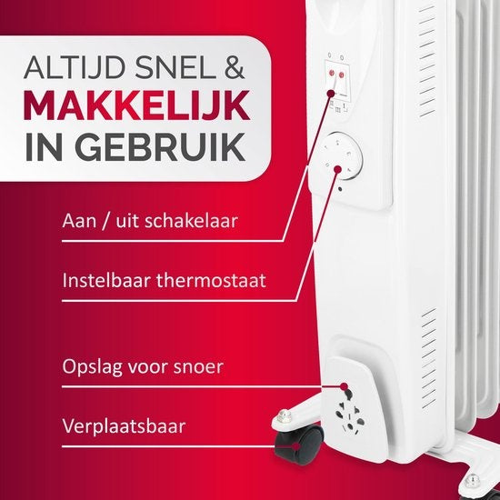Radiateur électrique à huile Alpina avec Protection contre la surchauffe 9 pales
