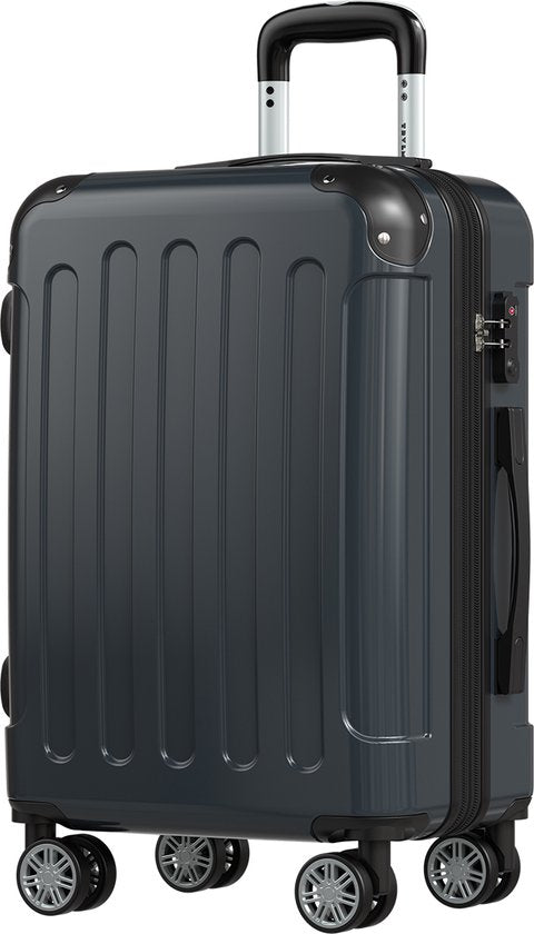 TRVLMORE Valise à main - 45L - Serrure TSA - Léger - Extensible - Trolley - 54x36x22cm - Gris foncé