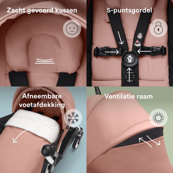 Stokke YOYO 0+ Newborn Pack, Ginger - Comprend un matelas, un pare-soleil extensible et un harnais à cinq points - Nécessite un châssis YOYO (vendu séparément)