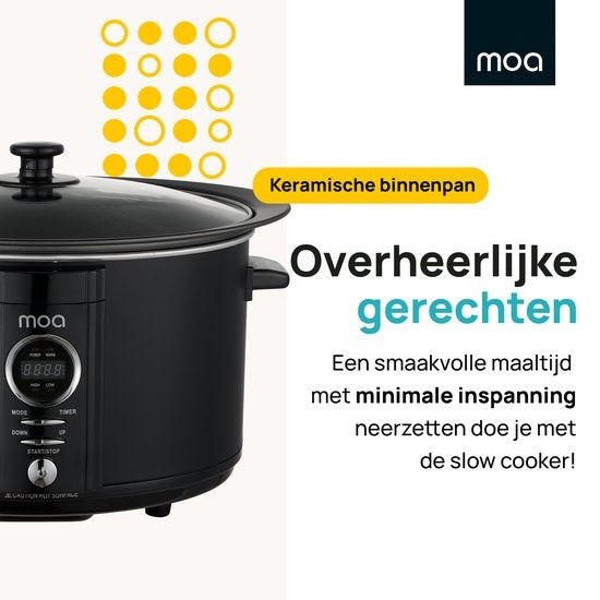 Mijoteuse MOA Digital - 6,5 litres - Noir - Sans BPA - SC65DB
