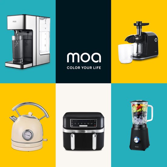 MOA Kettle Retro - 1,8 litre - Bouilloire électrique - Filtre anti-calcaire - sans BPA - acier inoxydable - 2200W - Crème