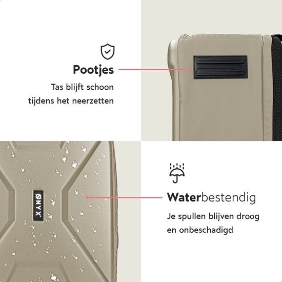 ONYX Sacoche pour appareil photo avec compartiment pour ordinateur portable - Sac à dos pour appareil photo reflex - Résistant aux éclaboussures - Drones - Sac de voyage rigide - Beige