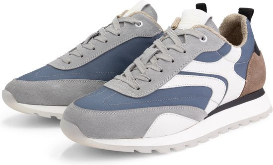 DenBroeck Morris St - Baskets hommes - Chaussures à lacets hommes - Cuir bleu-gris