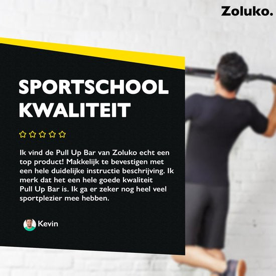 Zoluko Professional Pull Up Bar Wall Mount - 150kg Load Capacity - Incl. E-book - Easy Mounting - Pull Up Bar Fitness - Pull Up Station for Home Sports - Chin Up Bar - Black
