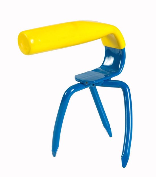 Garden Claw Mini MC220-1 - Fourche à pelle - Ameublir le sol, Désherber, Aérer le sol, Cultiver - Bleu/Jaune