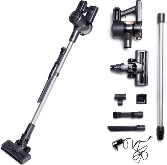 Aspirateur-balai sans fil Nexxt avec technologie cyclonique - Aspirateur léger avec dépoussiéreur sans sac - Filtre HEPA 13 - Set complet - Noir