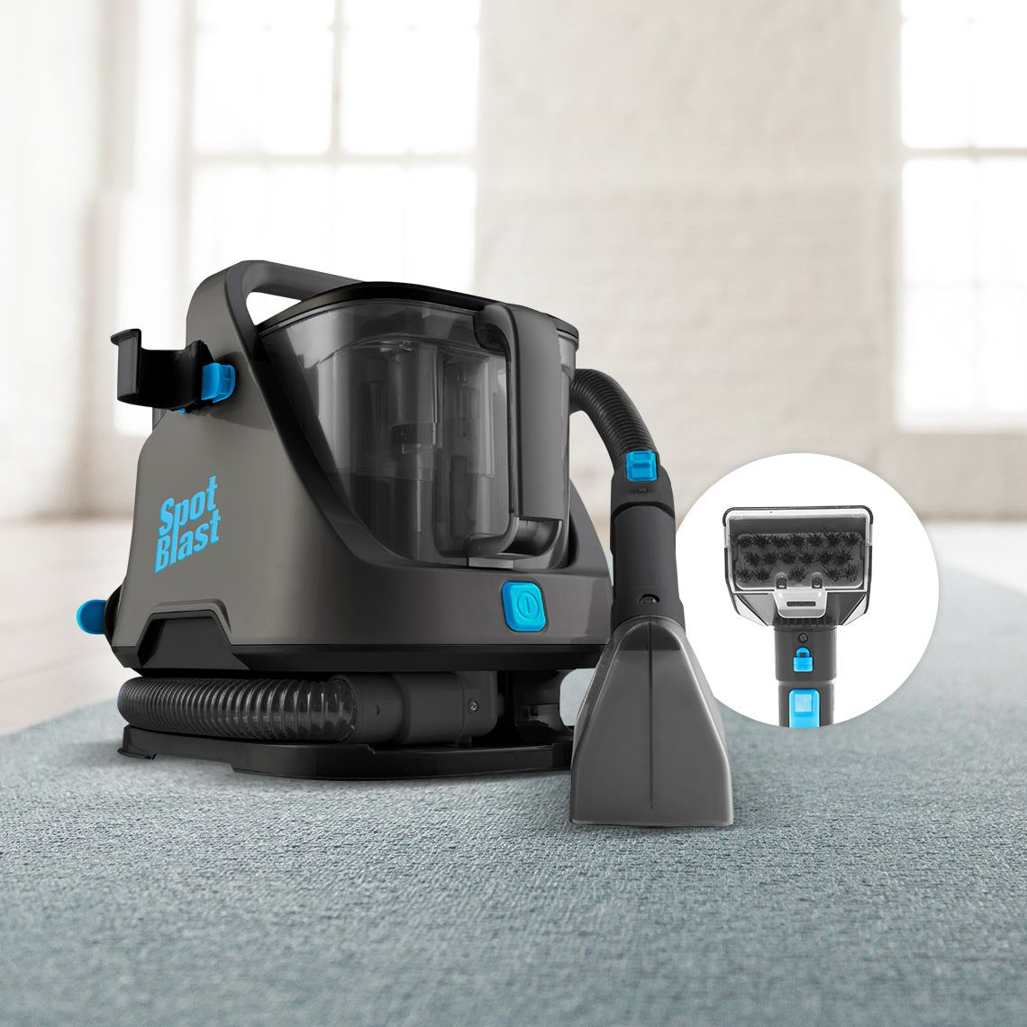 Aspirateur de lavage Livington SpotBlast - Système à double réservoir - Compact et léger - Technologie Vortex
